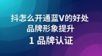 抖音蓝V认证有哪些开通优势及好处？