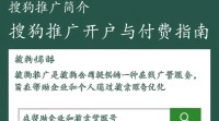 搜狗推广开户付费流程及注意事项？