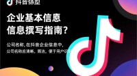 抖音企业信息填写指南，如何规范撰写？