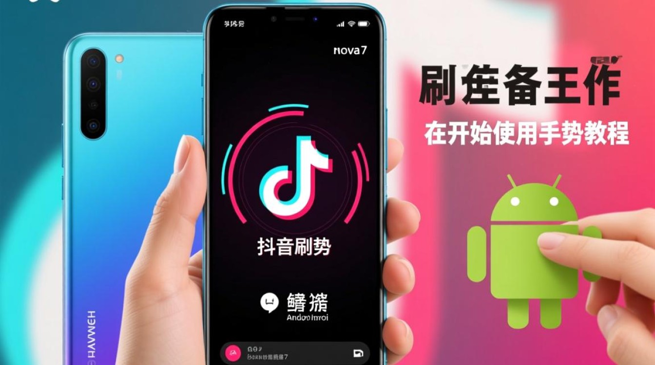 华为nova7怎么手势刷抖音