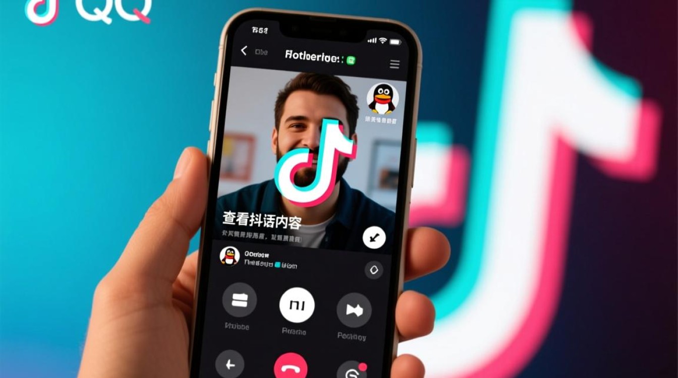 qq电话时怎么看抖音